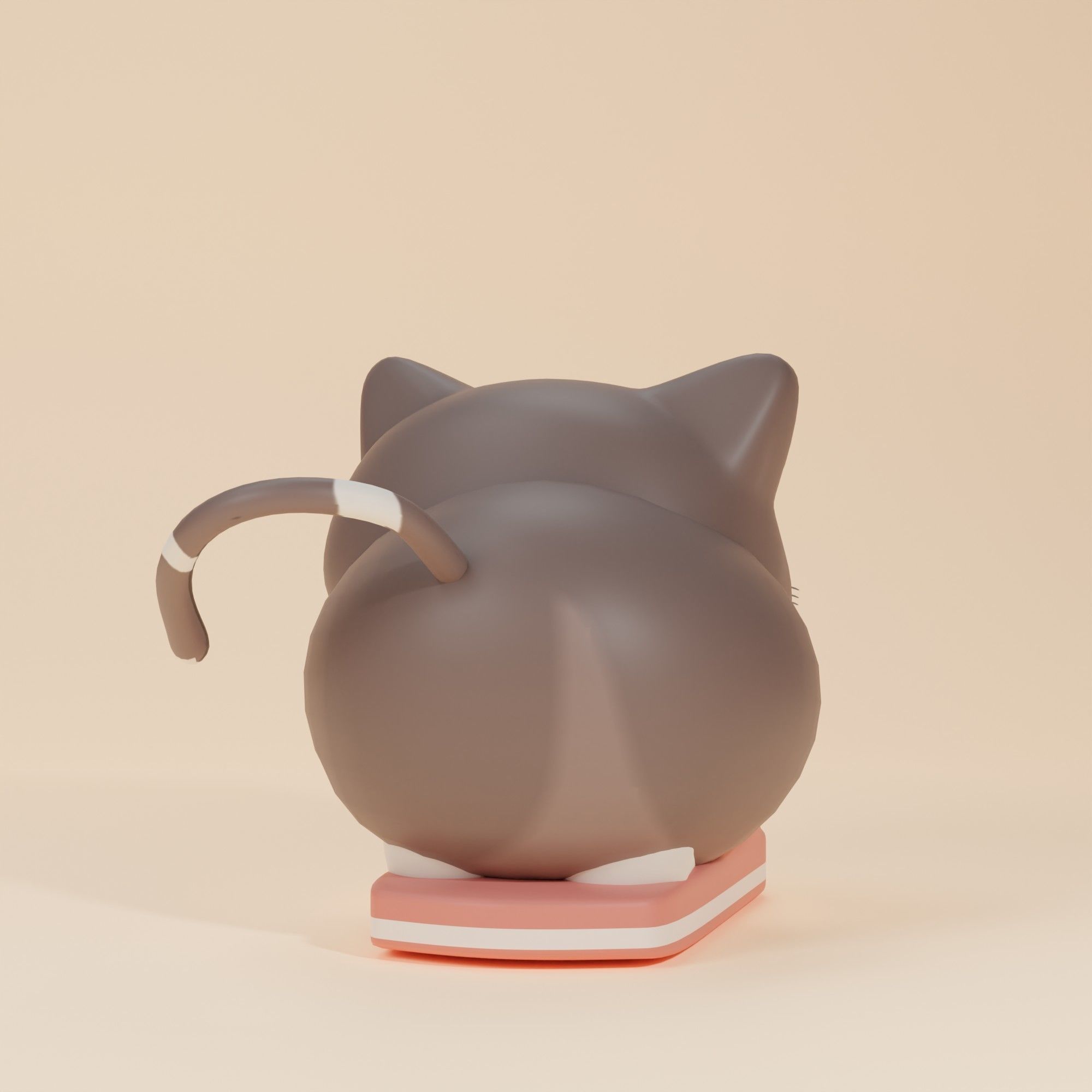 Cute Kitten cat on the sandal 3D Print model 3D print model_3