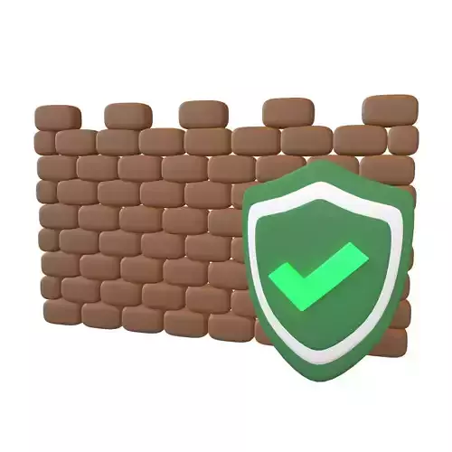 Network Firewall Icon v1 001 Low-poly 3D model