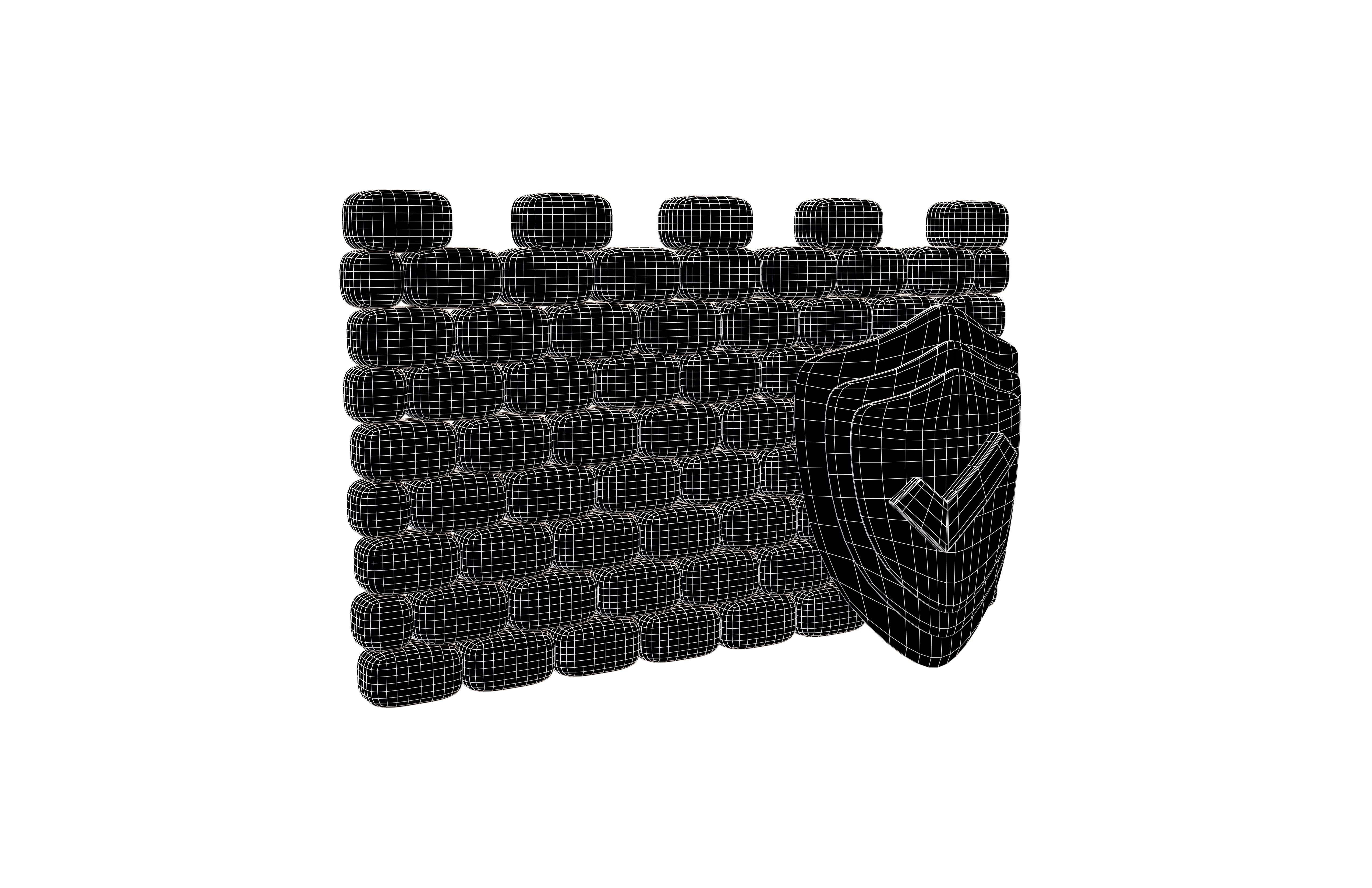 Network Firewall Icon v1 002 Low-poly 3D model_5