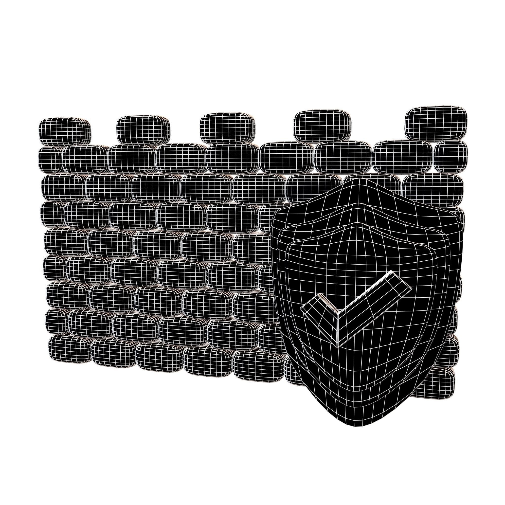 Network Firewall Icon v1 002 Low-poly 3D model_4