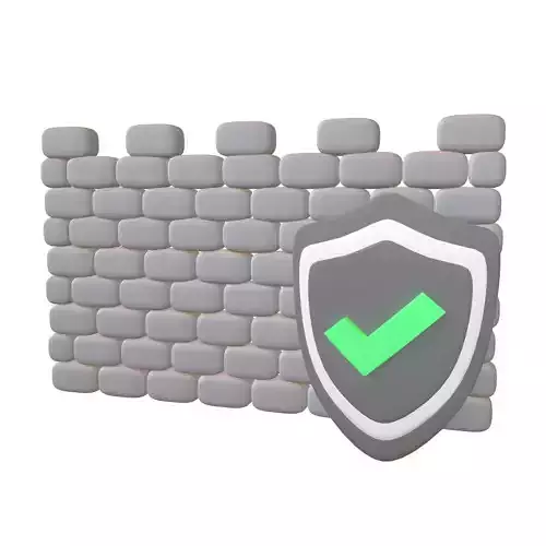 Network Firewall Icon v1 002 Low-poly 3D model