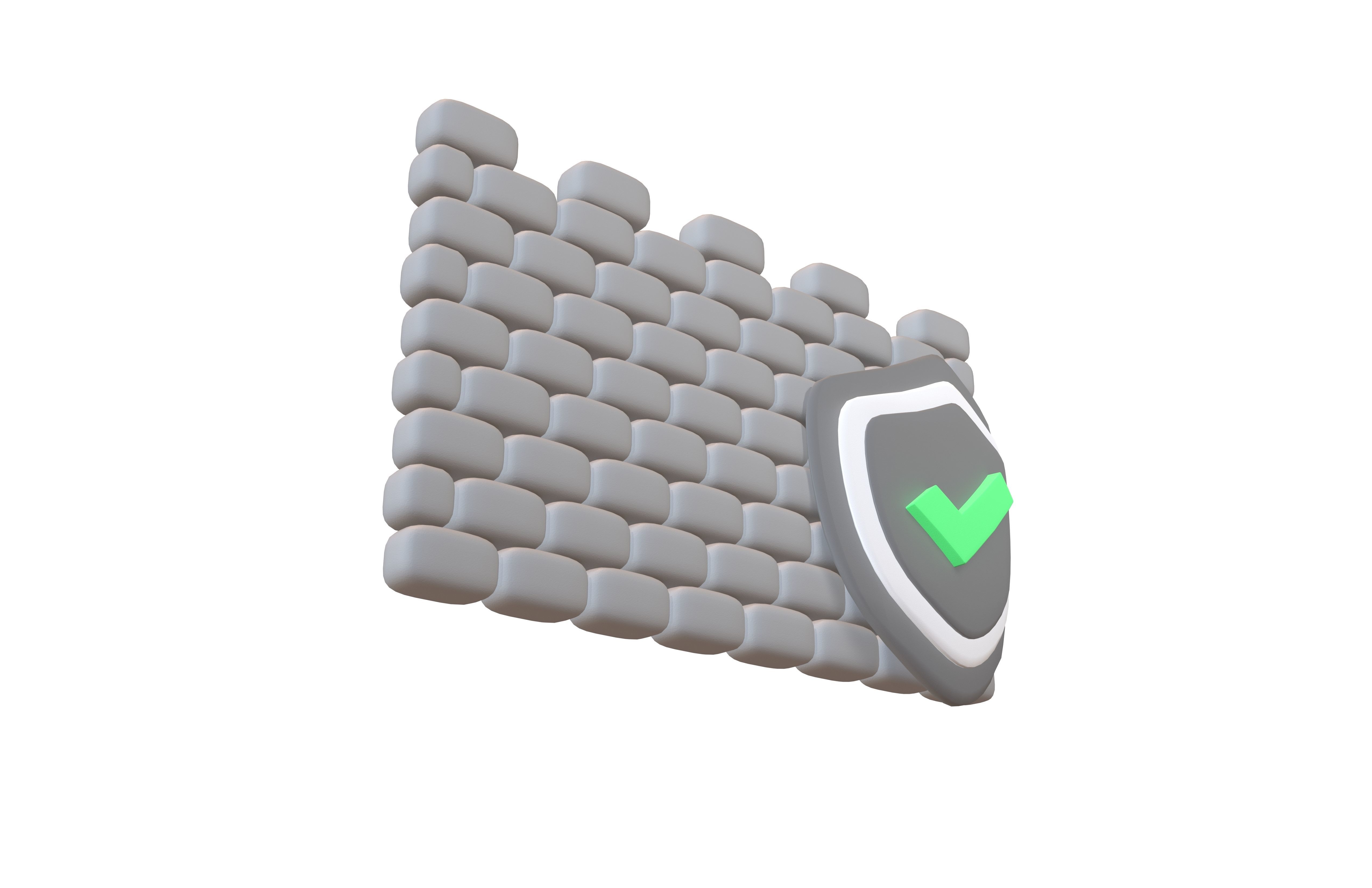 Network Firewall Icon v1 002 Low-poly 3D model_3