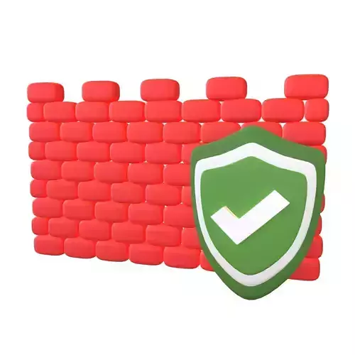 Network Firewall Icon v1 003 Low-poly 3D model