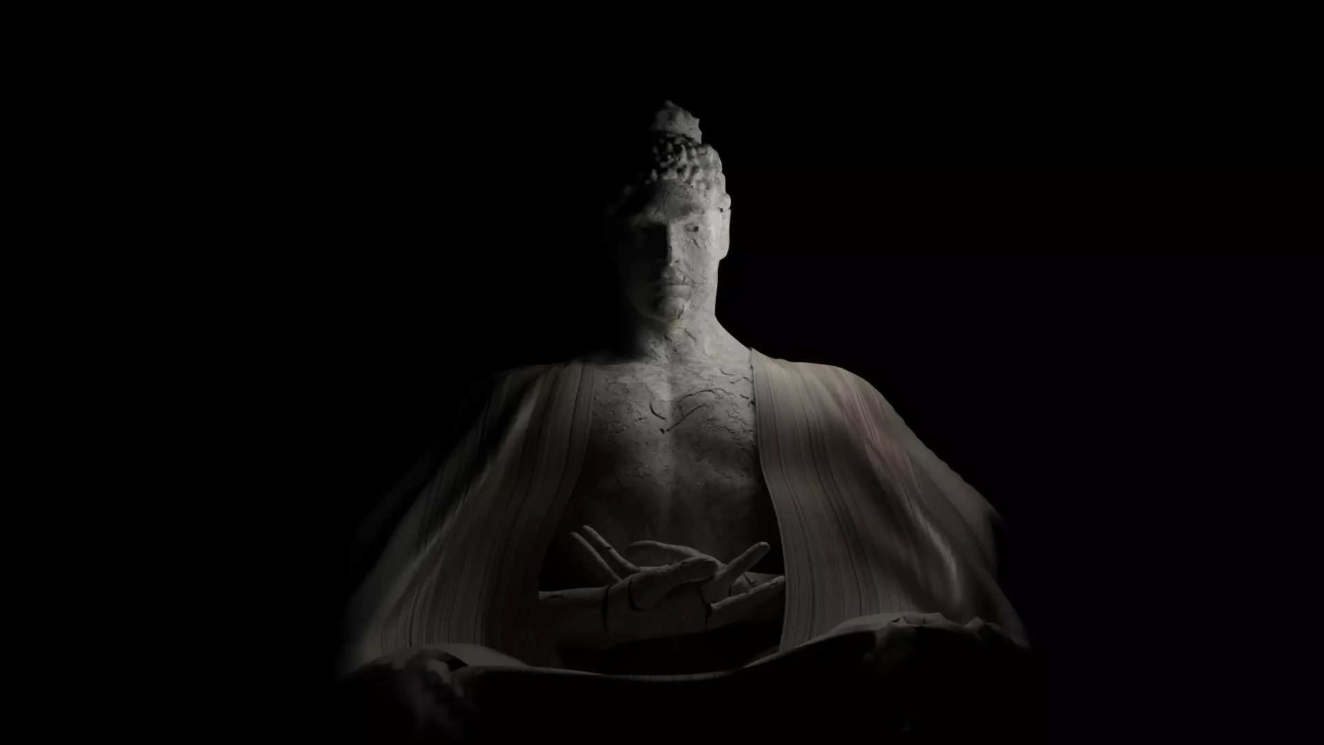 the buddha statue  Free 3D model_0