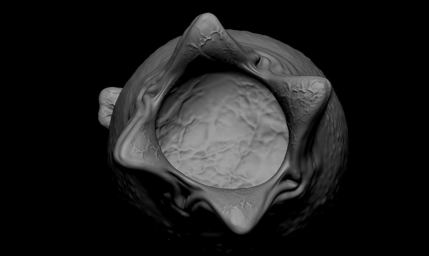 3D PRINTABLE OPEN ALIEN EGG OVOMORPH WITH BASE 3D print model_6