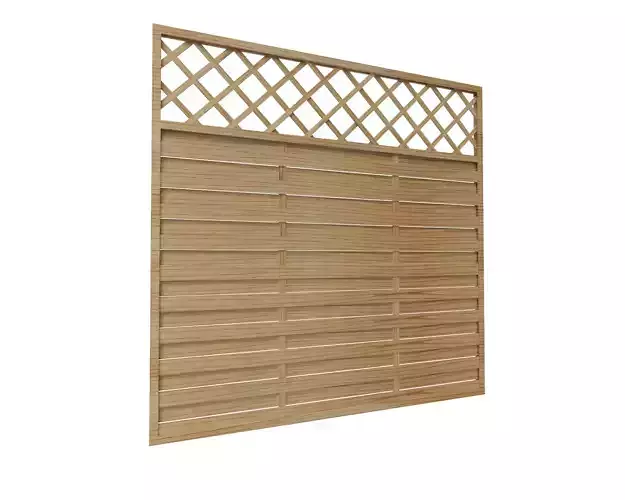 Wooden fence with trellis