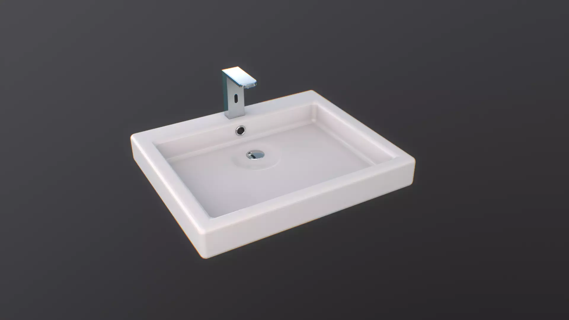washbasin bathroom sink Low-poly 3D model_0