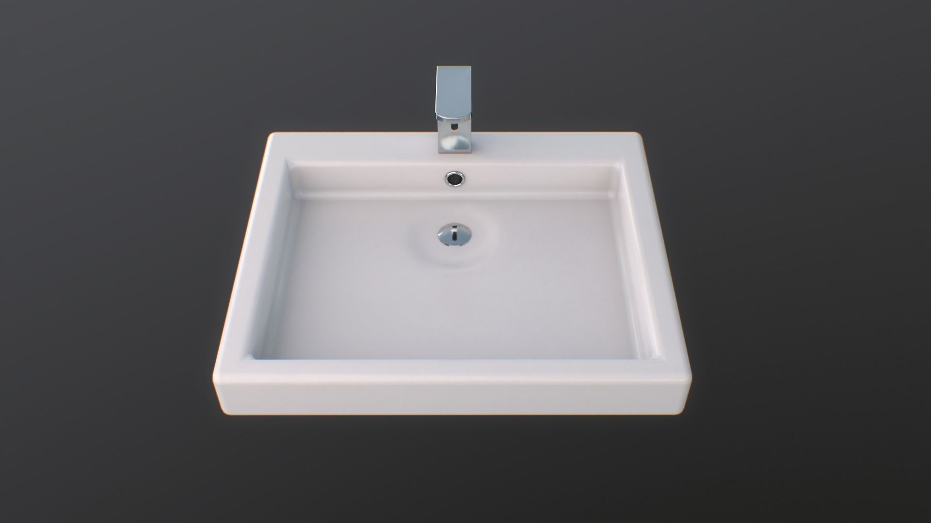washbasin bathroom sink Low-poly 3D model_3
