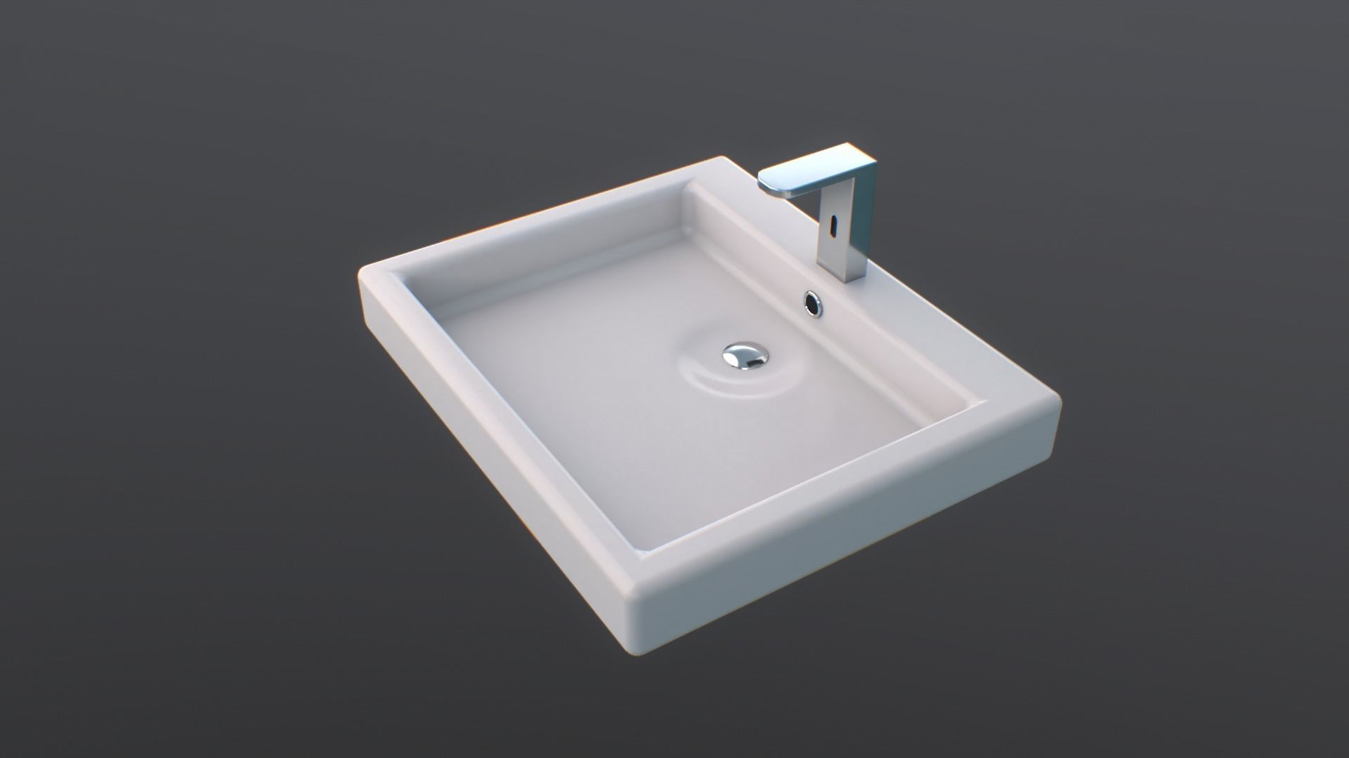 washbasin bathroom sink Low-poly 3D model_1