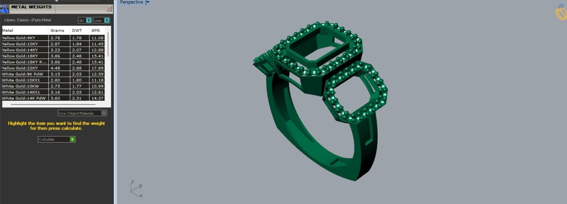 Amethyst Diamond Three stone Ring R 189 3D print model_5