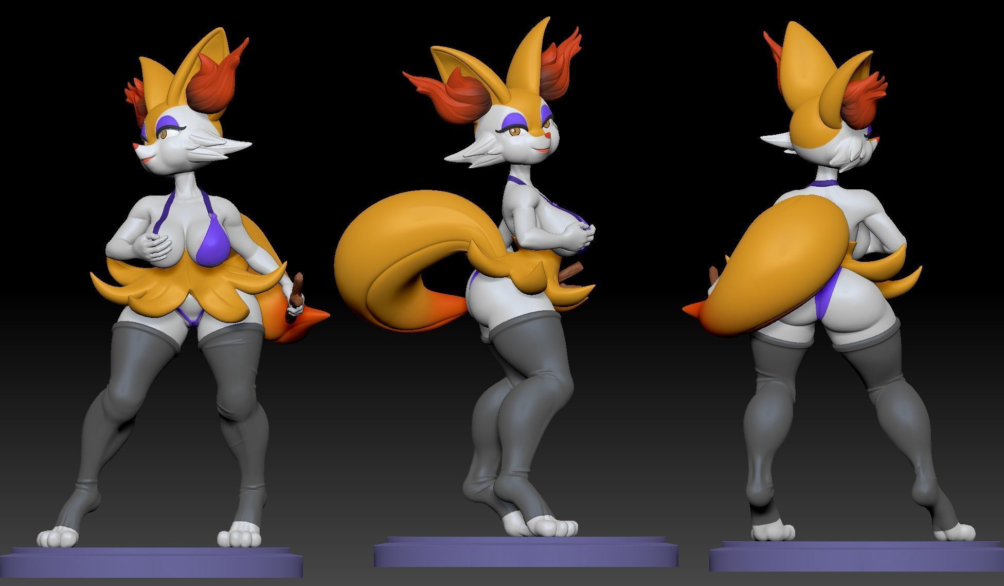 Braixen Pokemon  NSFW 3D print model_6