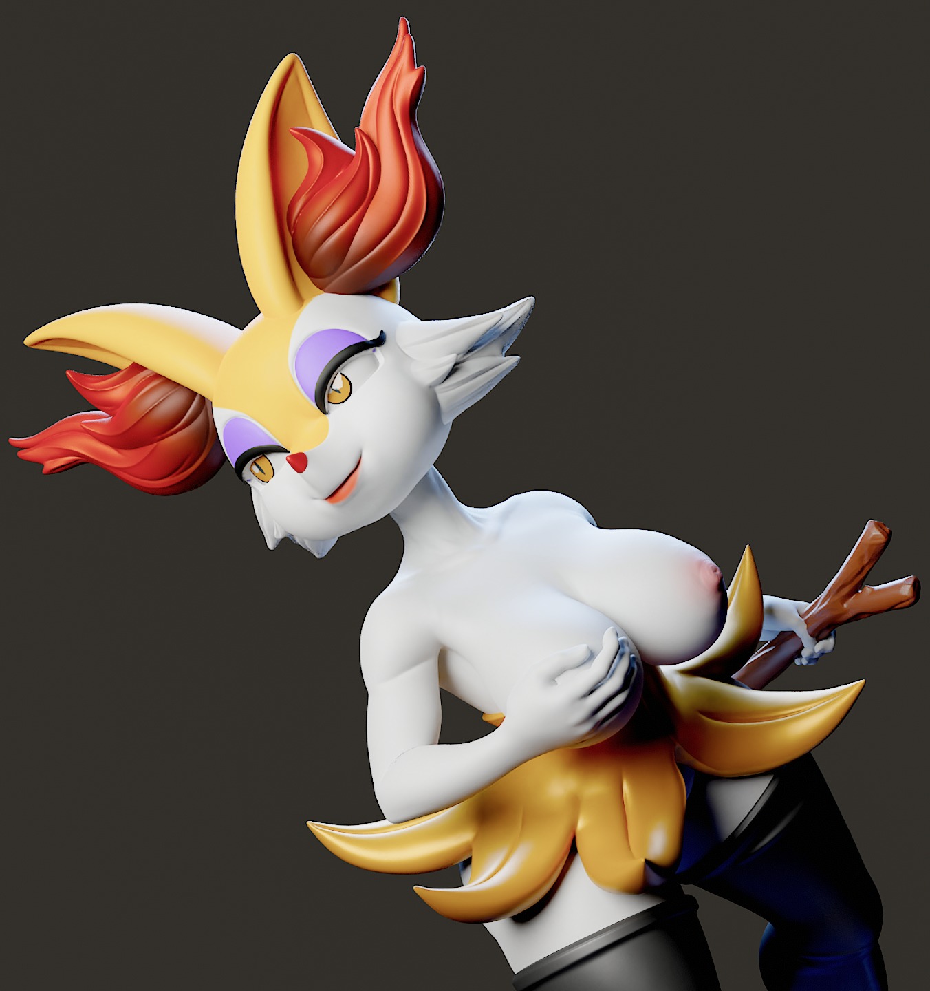 Braixen Pokemon  NSFW 3D print model_3