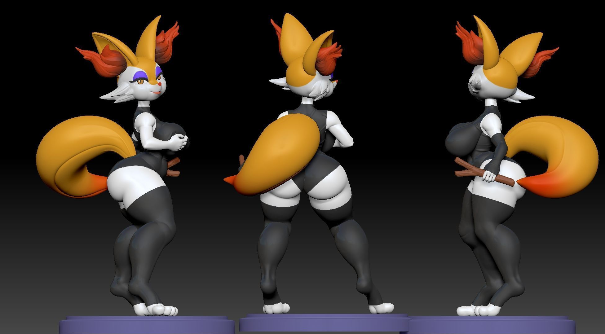 Braixen Pokemon  NSFW 3D print model_7