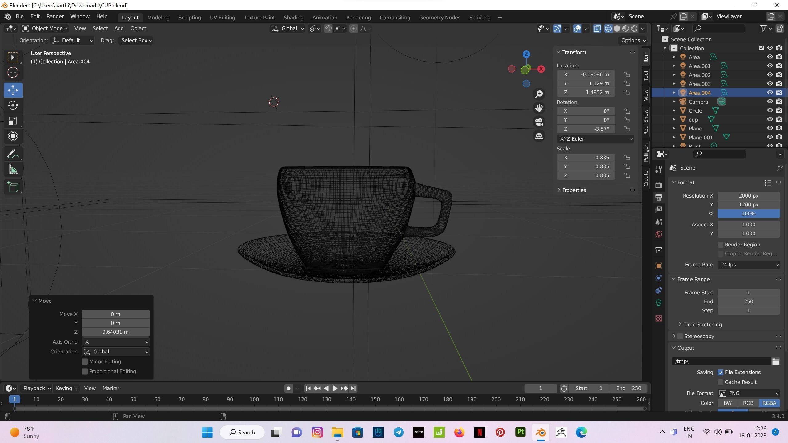 cup 3d model coffee and saucer 3D model_4