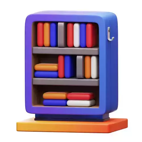 Bookcase 3D Icon