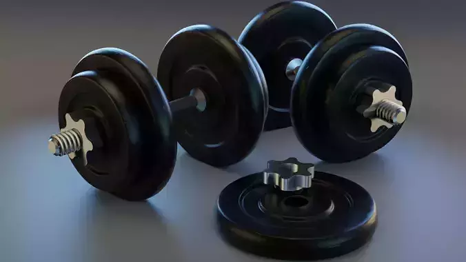 3D Realistic Dumbbells  3D model