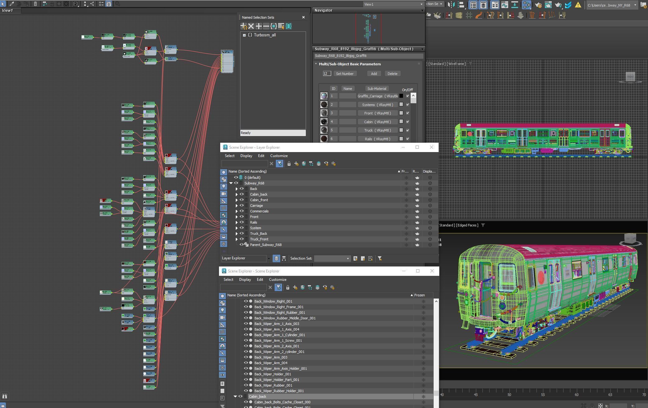 R68 New York City Subway car 3D model_15