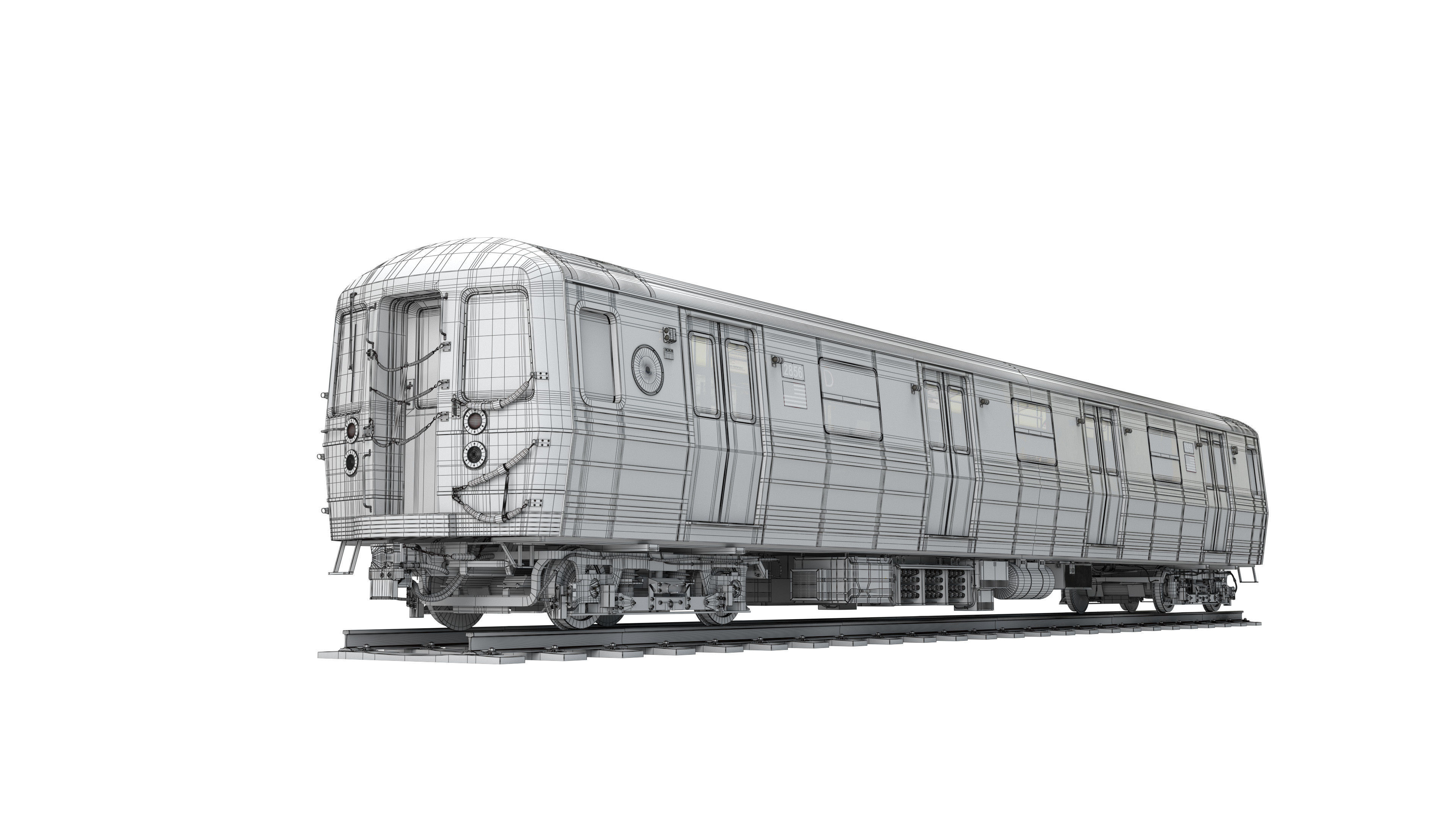 R68 New York City Subway car 3D model_9
