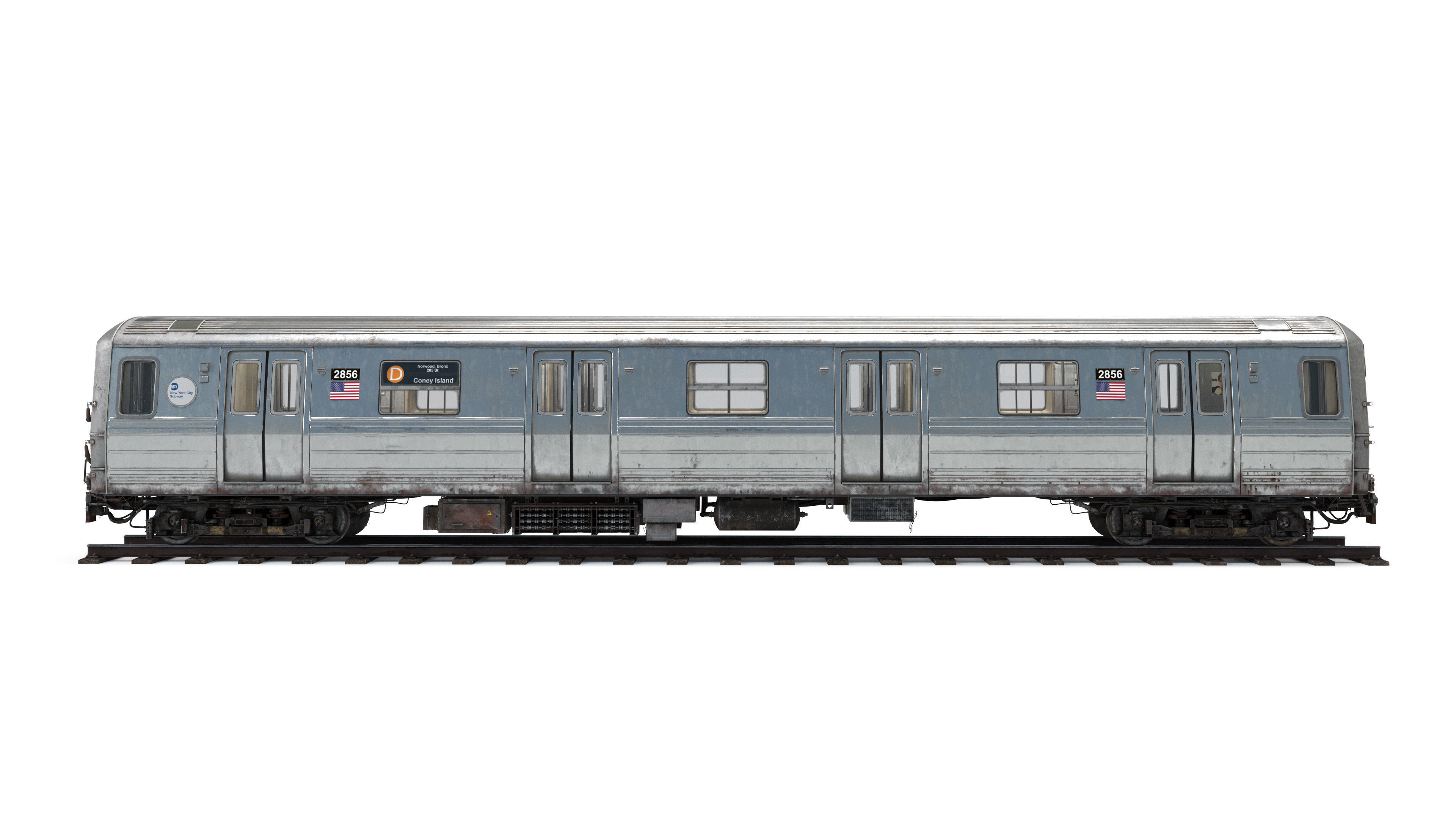 R68 New York City Subway car 3D model_3