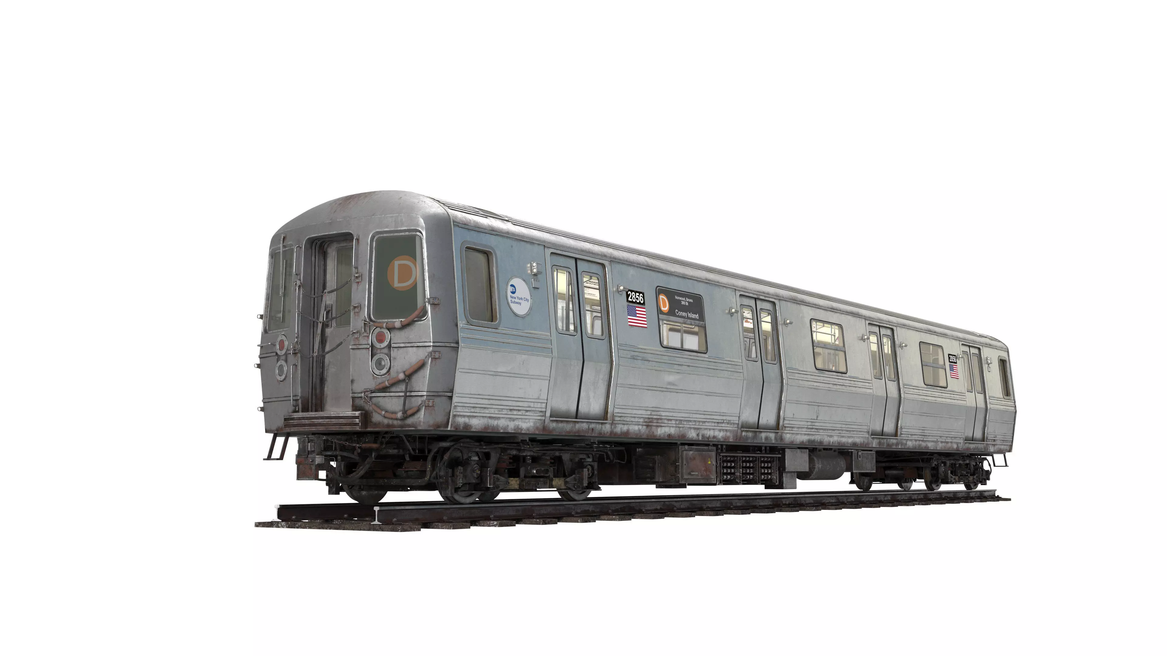 R68 New York City Subway car 3D model_0