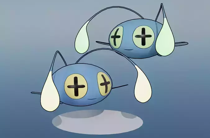 Pokemon Chinchou and Shiny Version rigged Low-poly 3D model