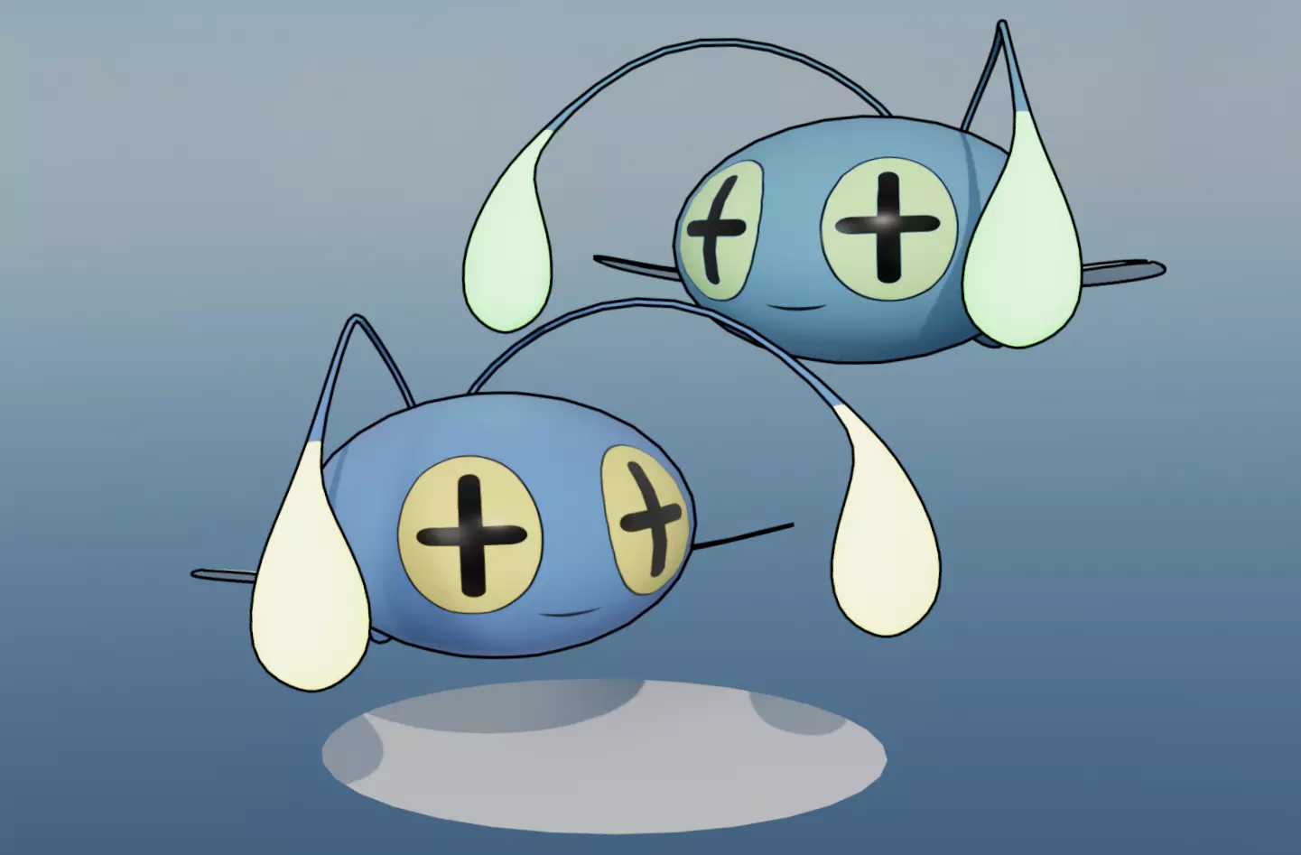 Pokemon Chinchou and Shiny Version rigged Low-poly 3D model_0
