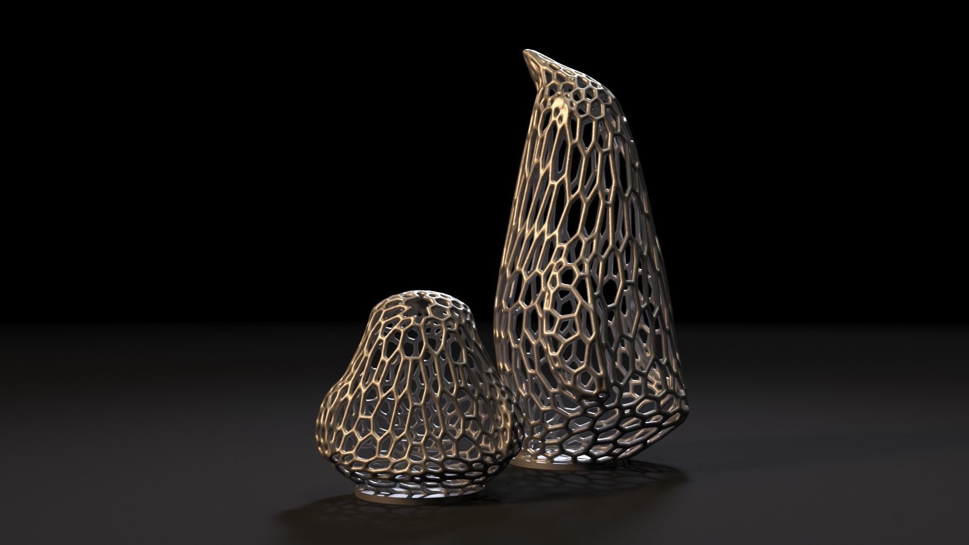 Penguins figurine 3D print model_2