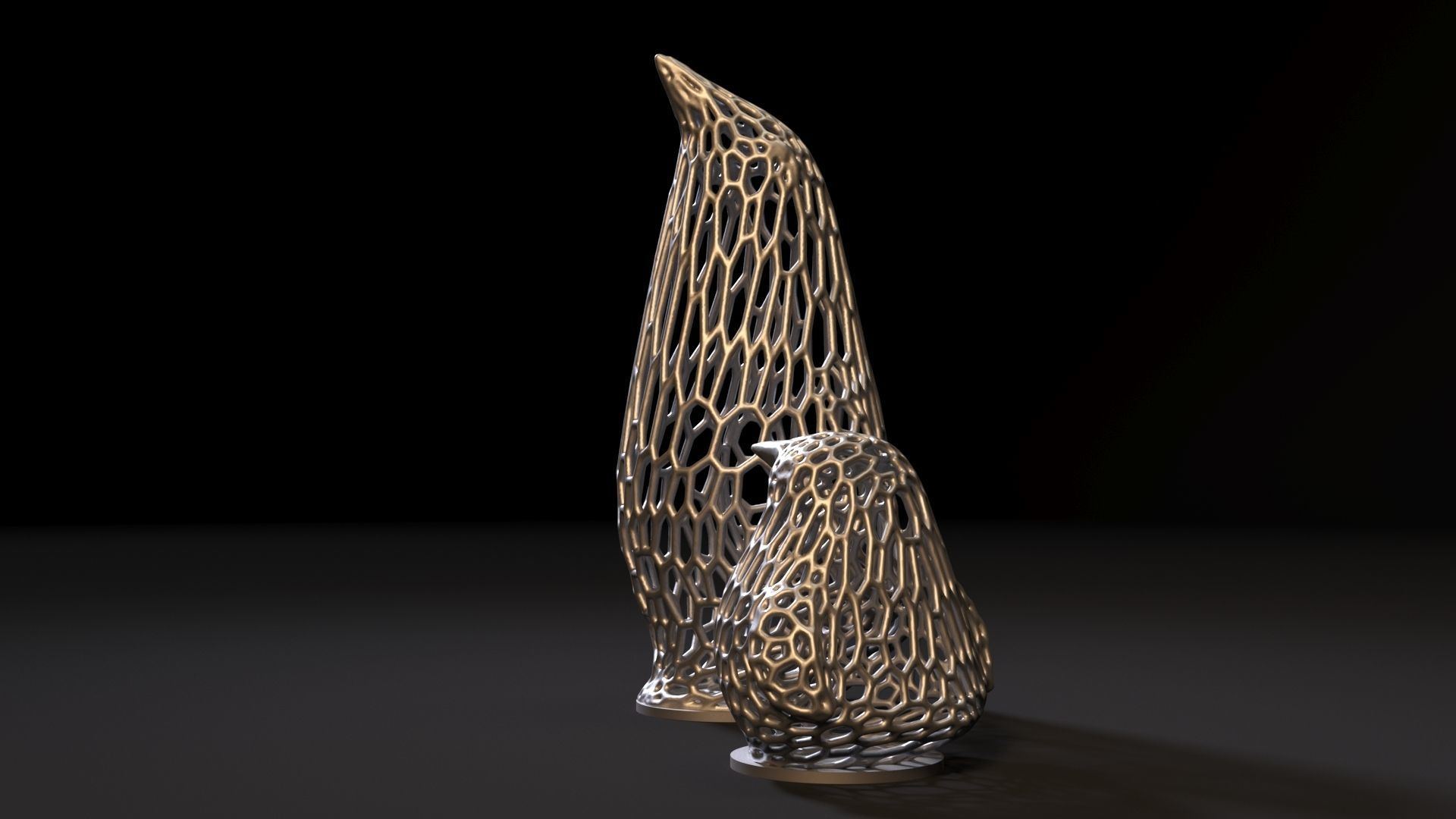Penguins figurine 3D print model_1