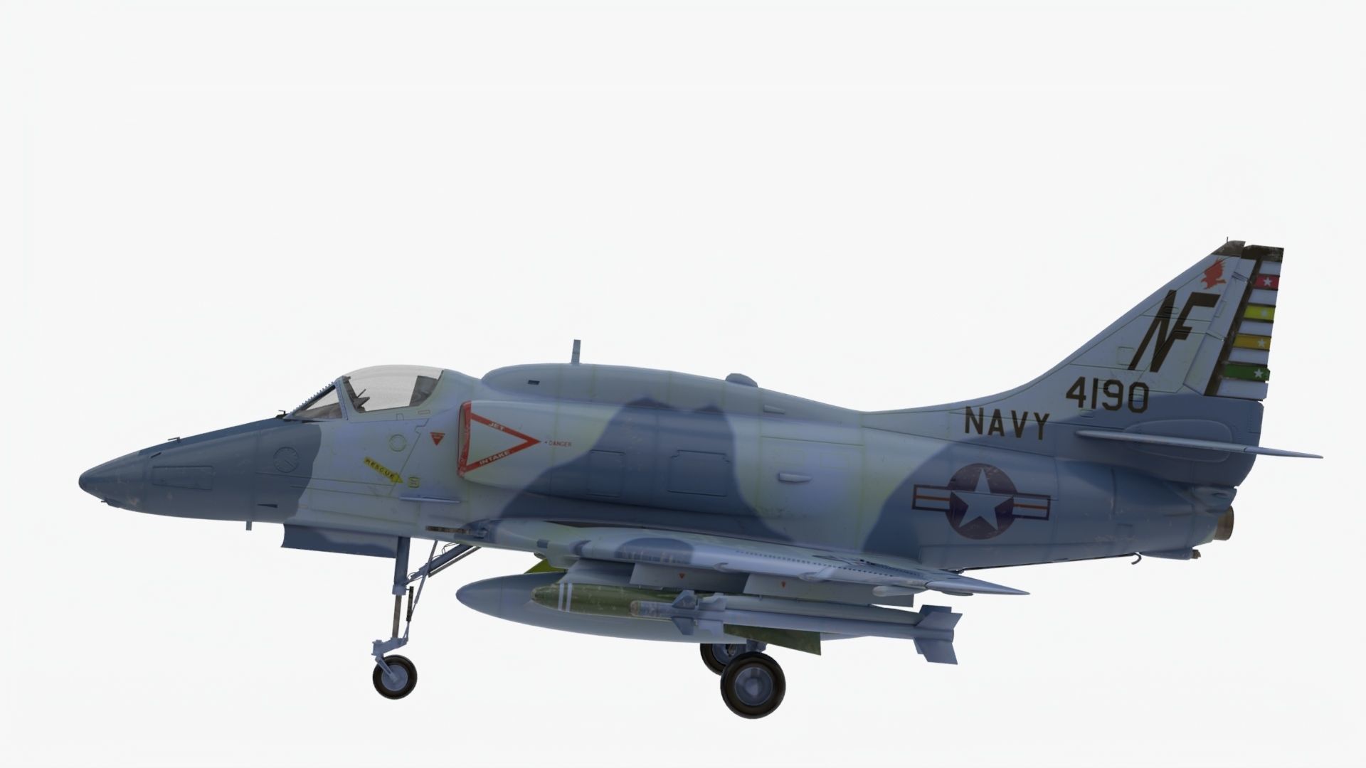 4K textures A-4F Skyhawk 3D Model Low-poly 3D model_2