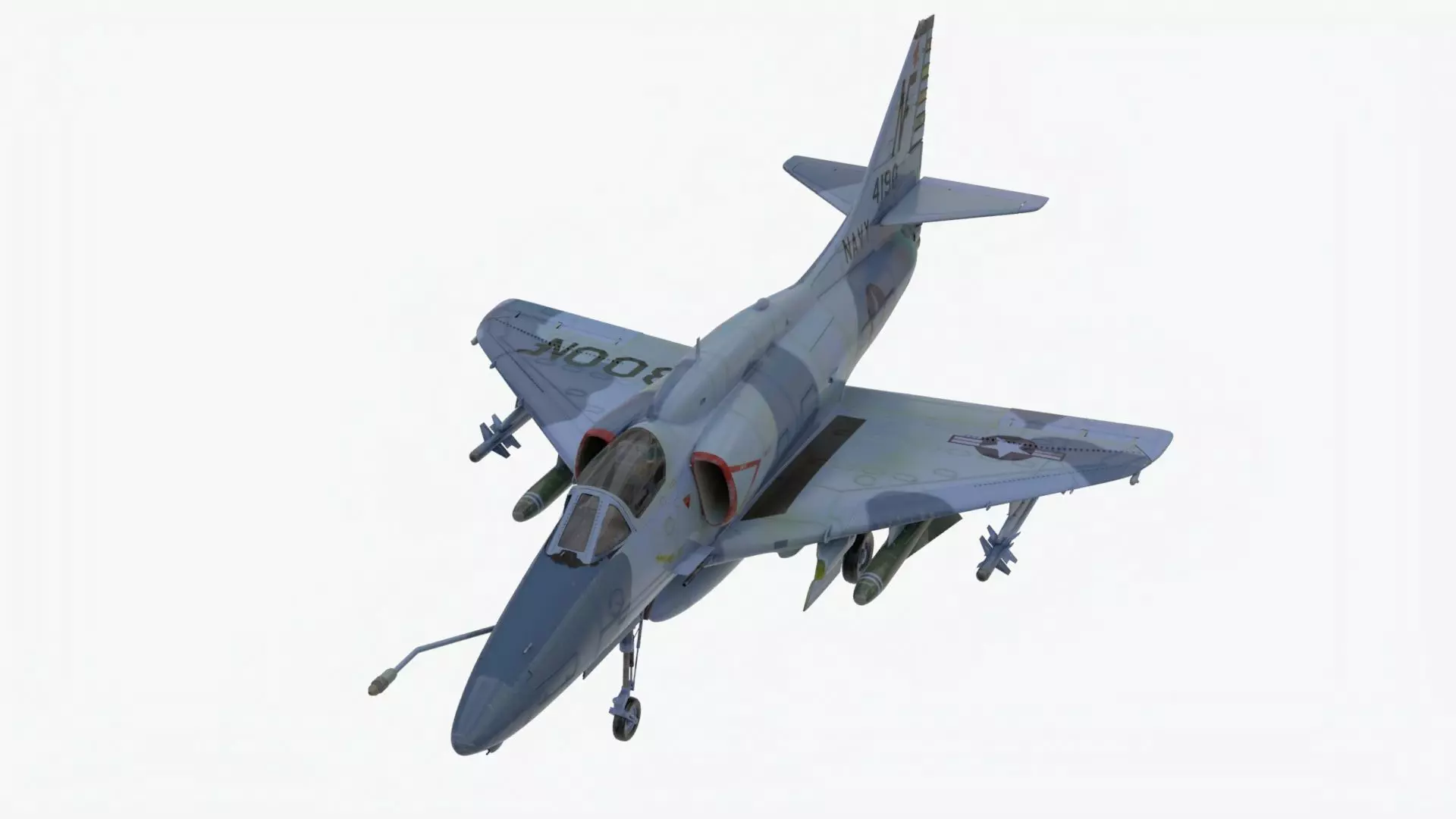 4K textures A-4F Skyhawk 3D Model Low-poly 3D model_0