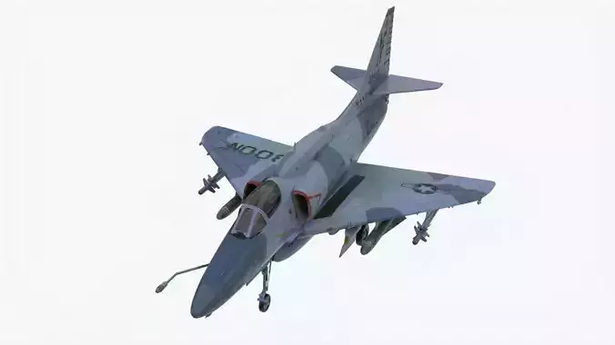 4K textures A-4F Skyhawk 3D Model Low-poly 3D model