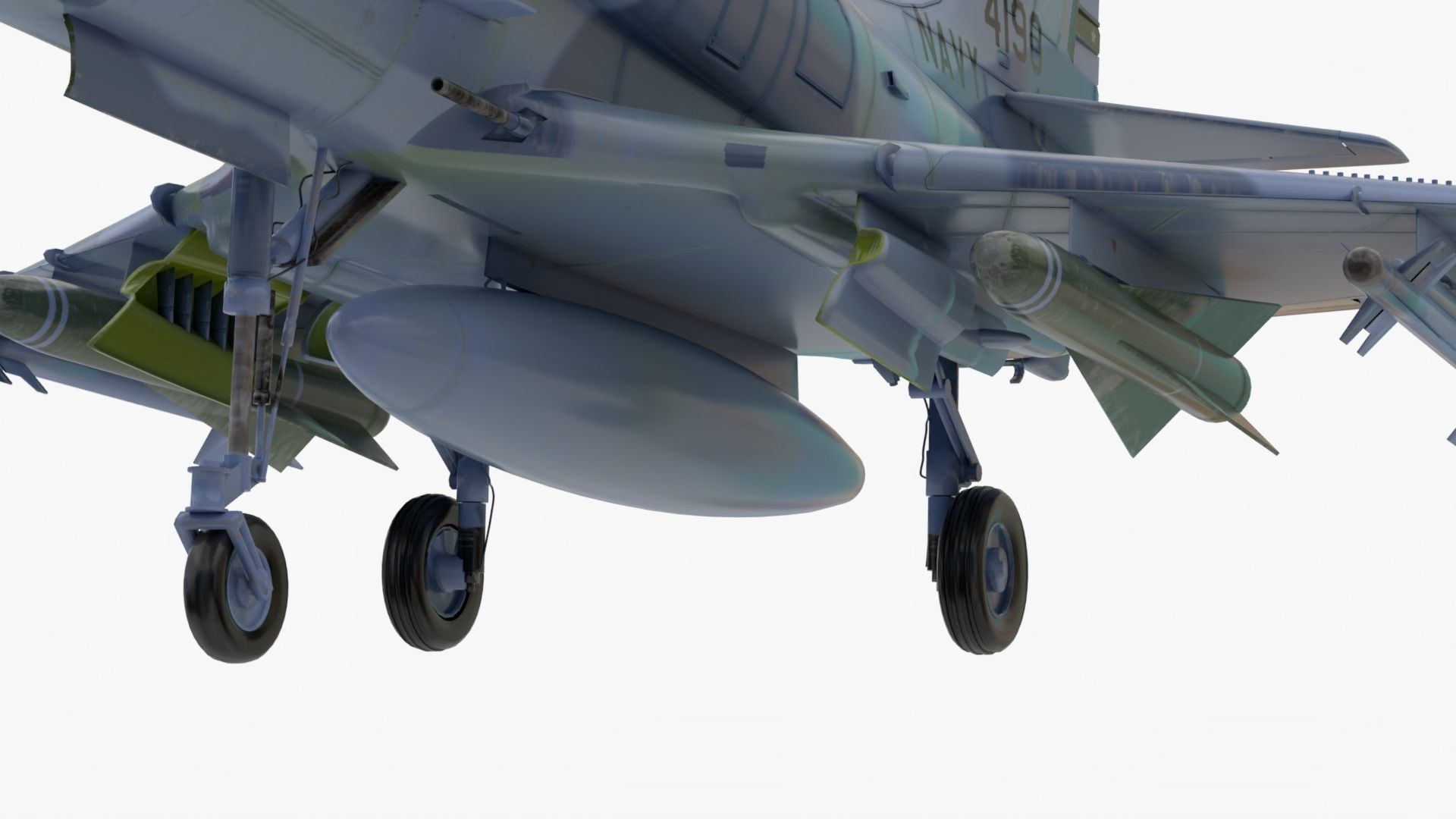 4K textures A-4F Skyhawk 3D Model Low-poly 3D model_6