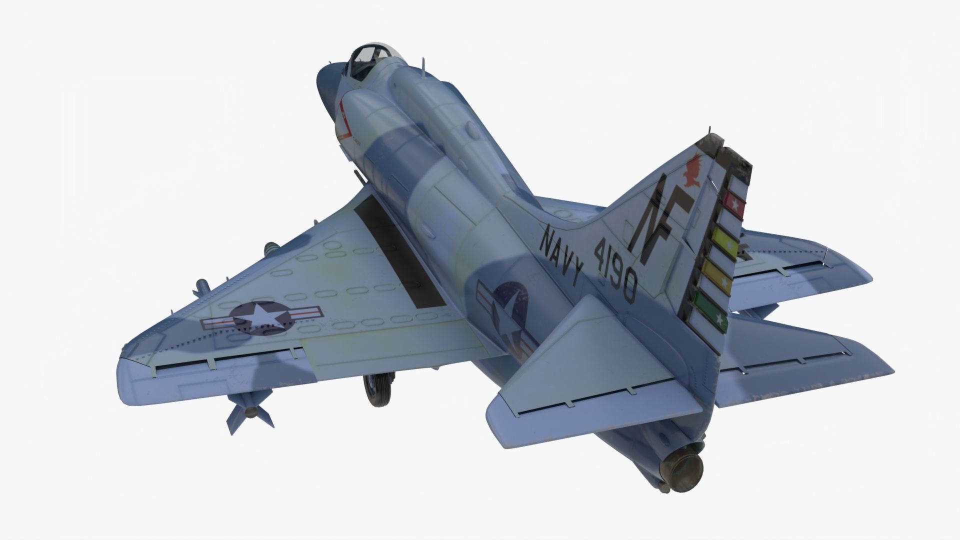 4K textures A-4F Skyhawk 3D Model Low-poly 3D model_3