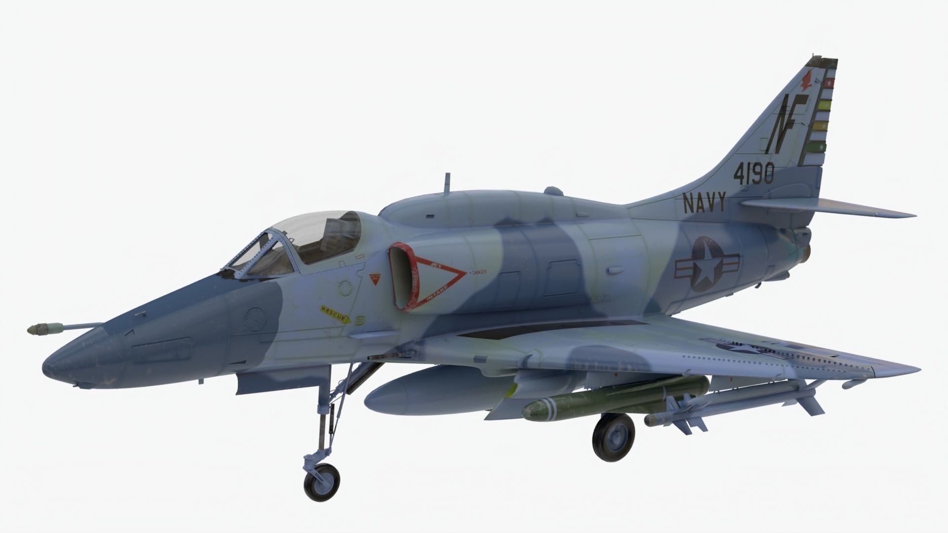 4K textures A-4F Skyhawk 3D Model Low-poly 3D model_1