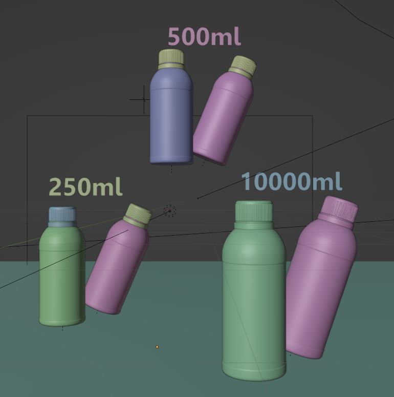 Agroplastic bottles 3D model_2