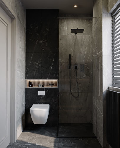 Modern Bathroom Interior Scene for 3dsmax and Corona Renderer 3D model 3