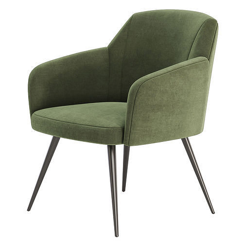 Hanner Upholstered Armchair 3D model 5