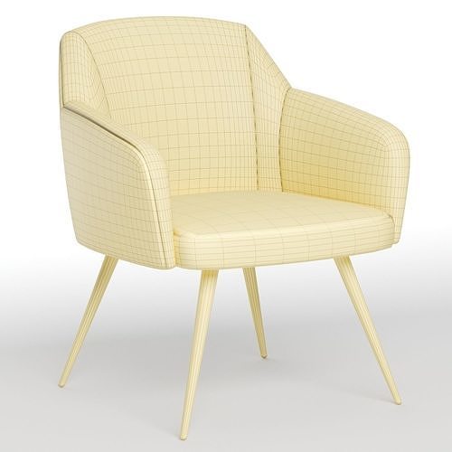 Hanner Upholstered Armchair 3D model 7