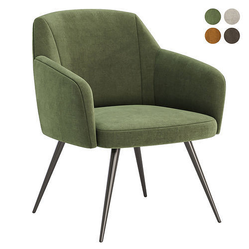 Hanner Upholstered Armchair 3D model 2
