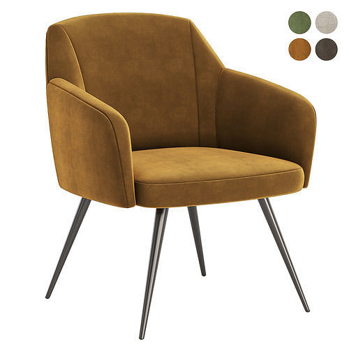 Hanner Upholstered Armchair 3D model 3