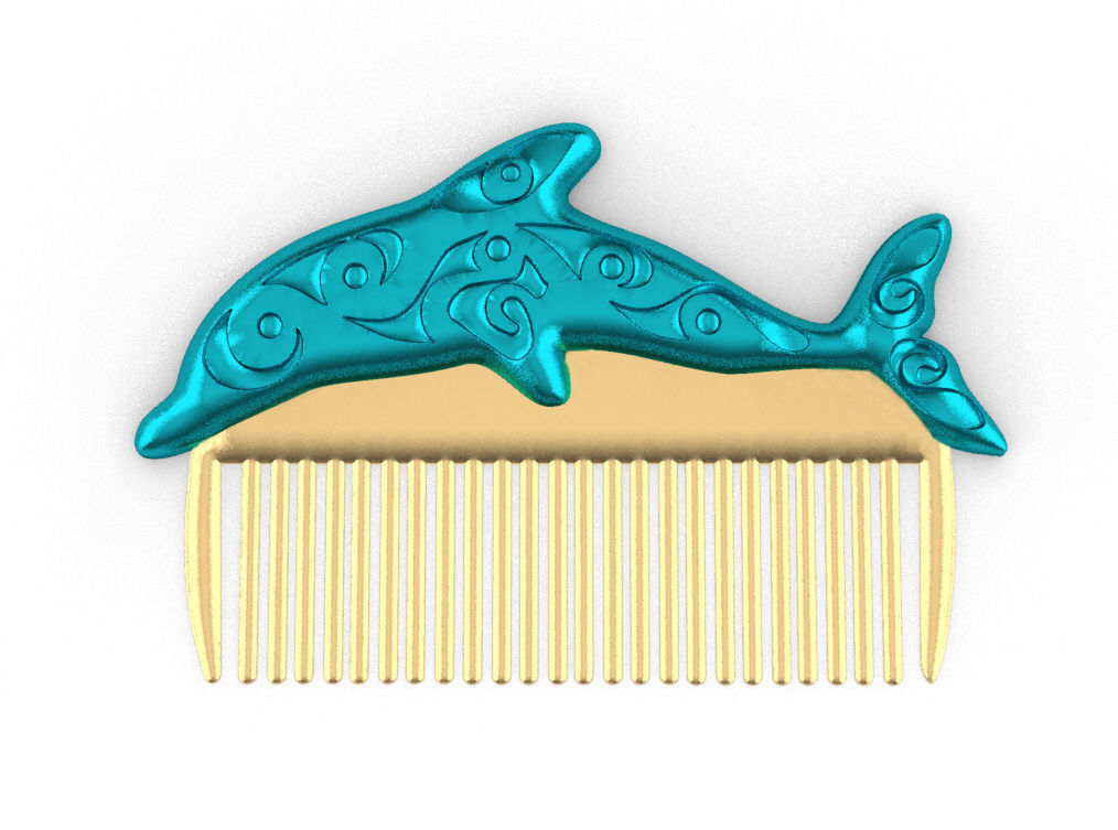 Set of 4 Combs and Hairpin 3D model_2