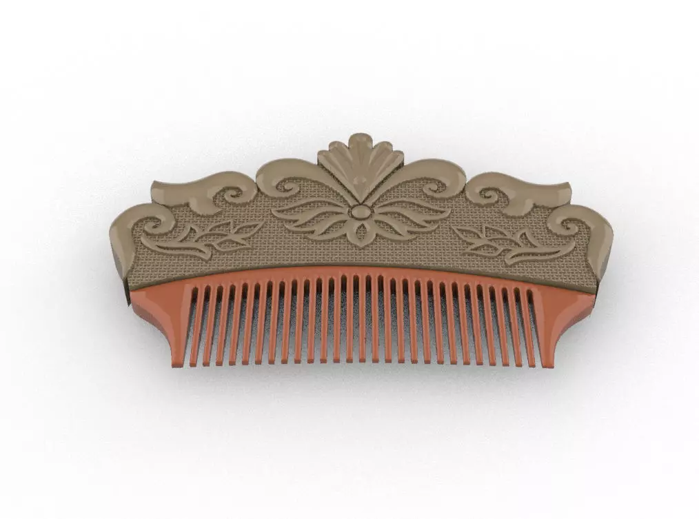 Set of 4 Combs and Hairpin 3D model_0