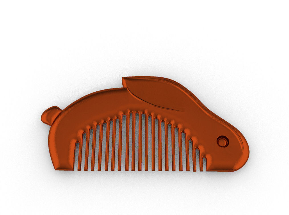 Set of 4 Combs and Hairpin 3D model_4