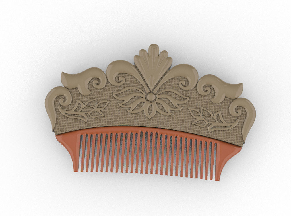 Set of 4 Combs and Hairpin 3D model_1