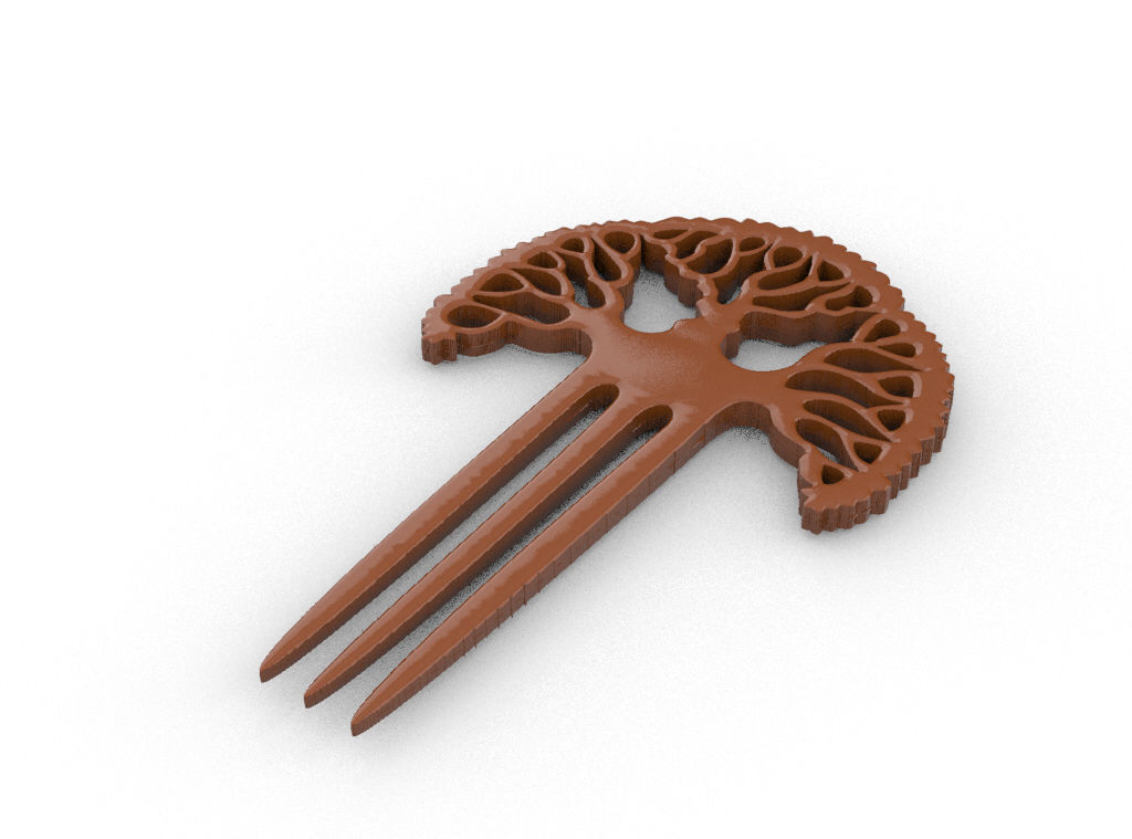 Set of 4 Combs and Hairpin 3D model_9