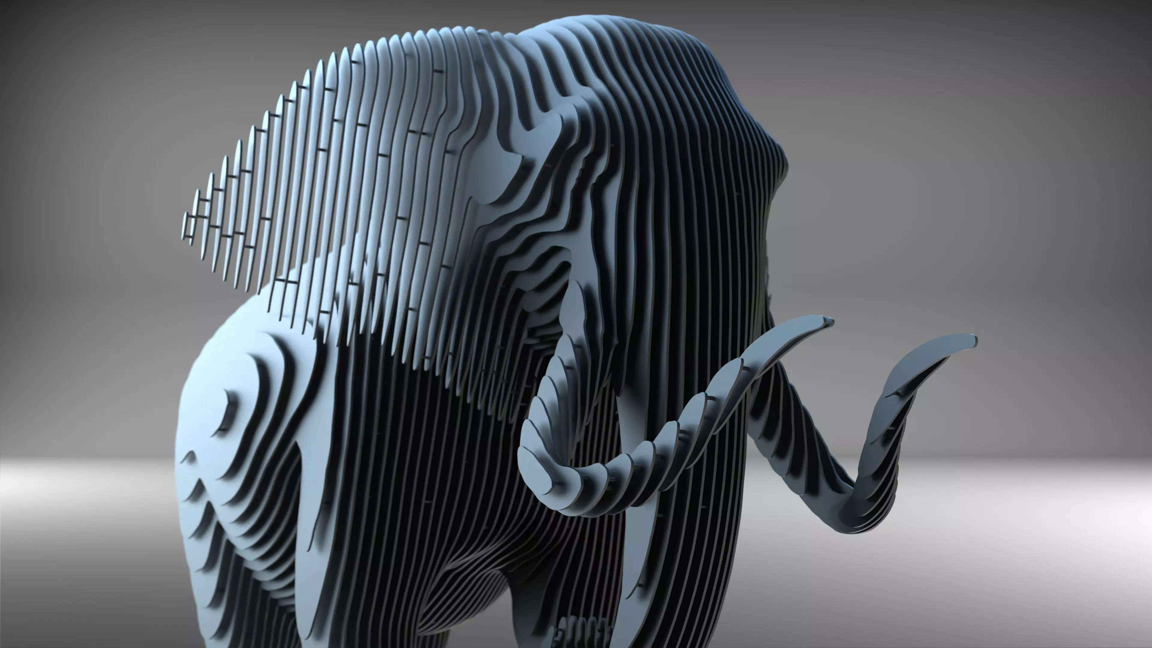 elephant statue sliced outdoor indoor decoration 3D model
