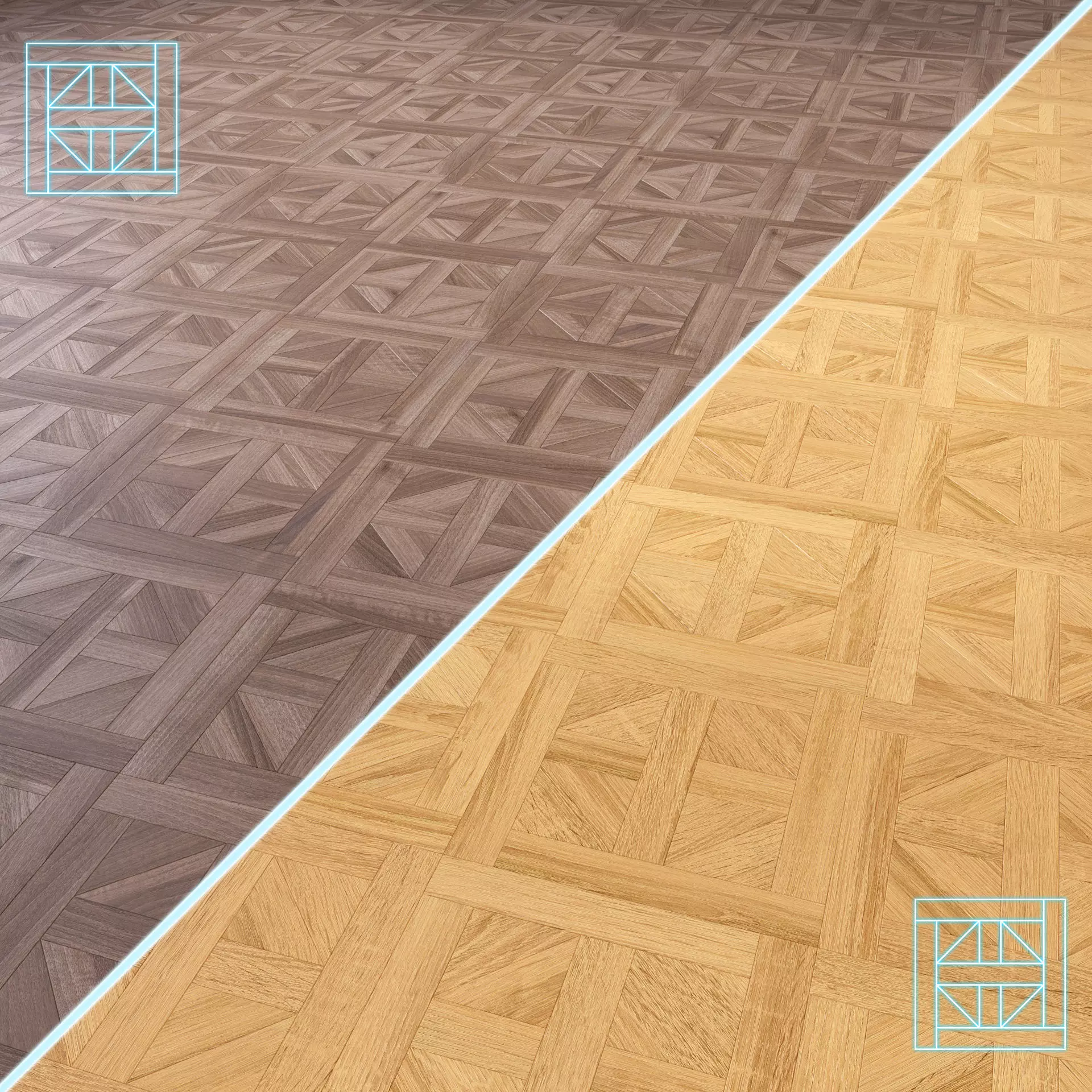 Parquet - Laminate - Wooden floor 2 in 1 Low-poly 3D model_0