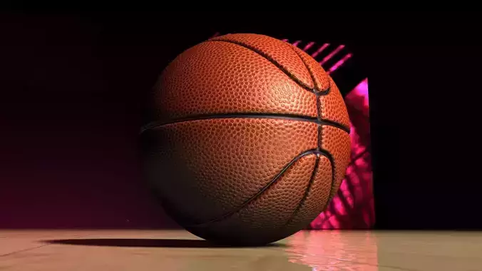 Basketball ball on court