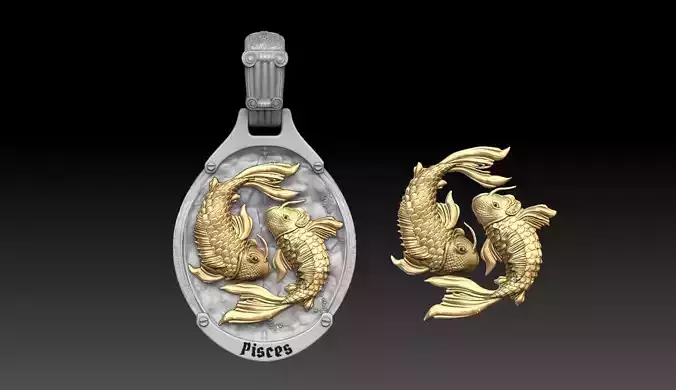 Fish Zodiac pendant  3D print model
