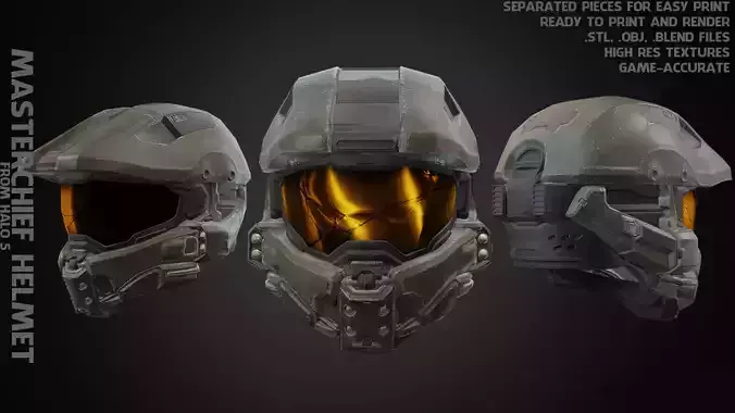 Halo 5 Master Chief Helmet for Cosplay 3D print model